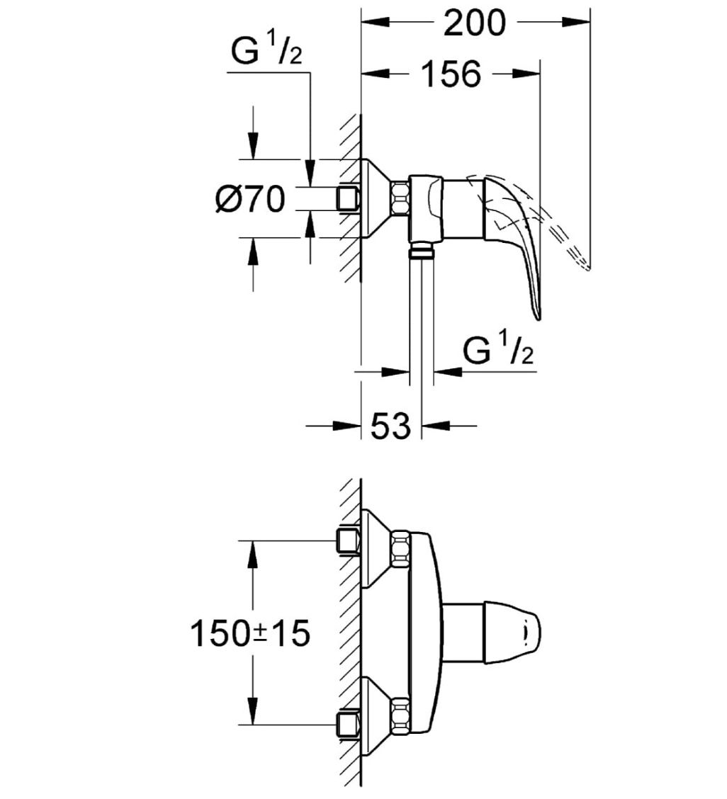 Grohe Duscharmatur Swift   Einhandmischer für Brause mit Mengenbegrenzung für 44,90€ (statt 60€)