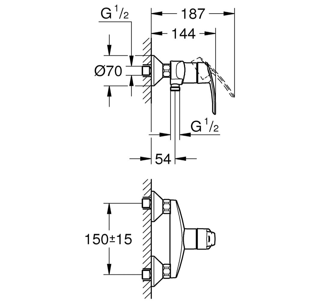 GROHE Start   Brausearmatur mit GROHE StarLight Oberfläche für 54€ (statt 75€)