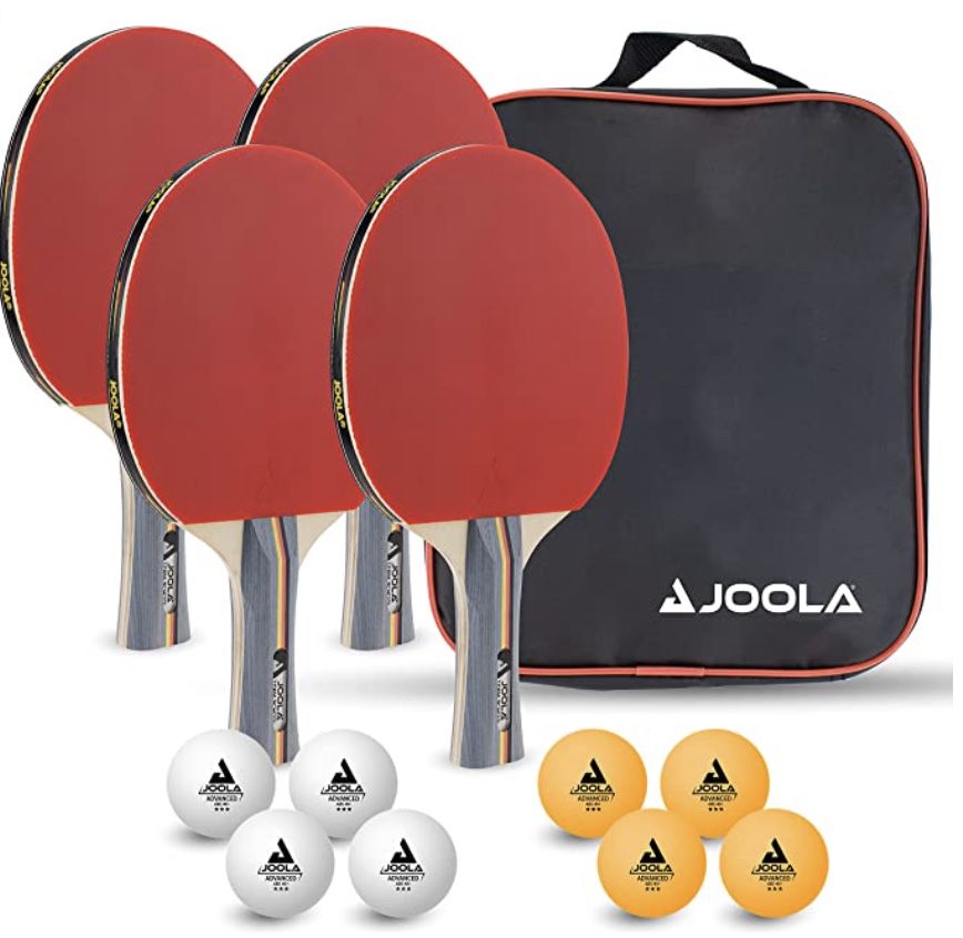 4er Set JOOLA Tischtennis Schläger inkl. 8 Bällen & Tasche für 12,99€ (statt 24€)   Prime