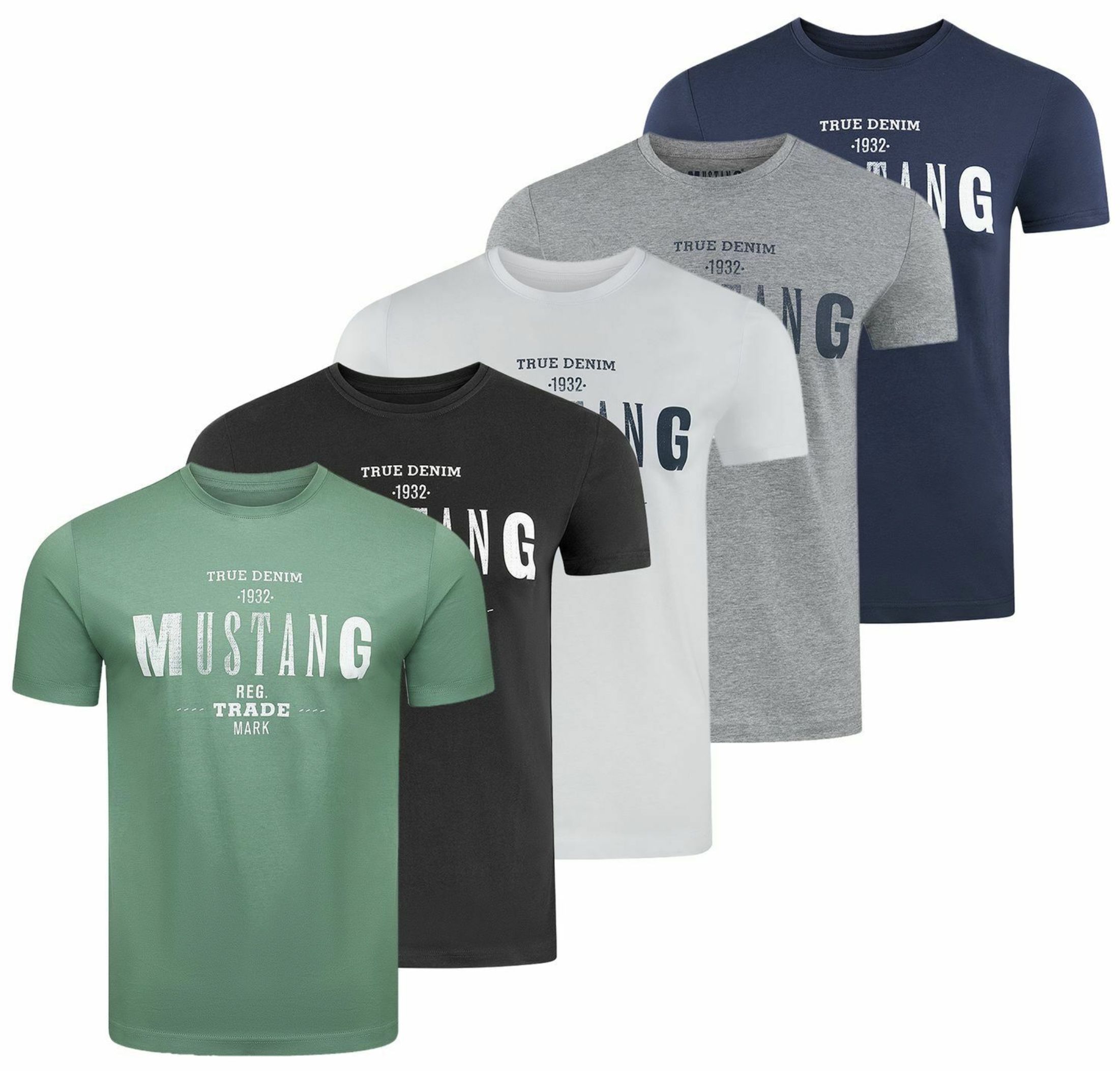 Mustang Herren T Shirts mit Basic Print bis Größe 6XL (!) für 13,56€ (statt 17€)