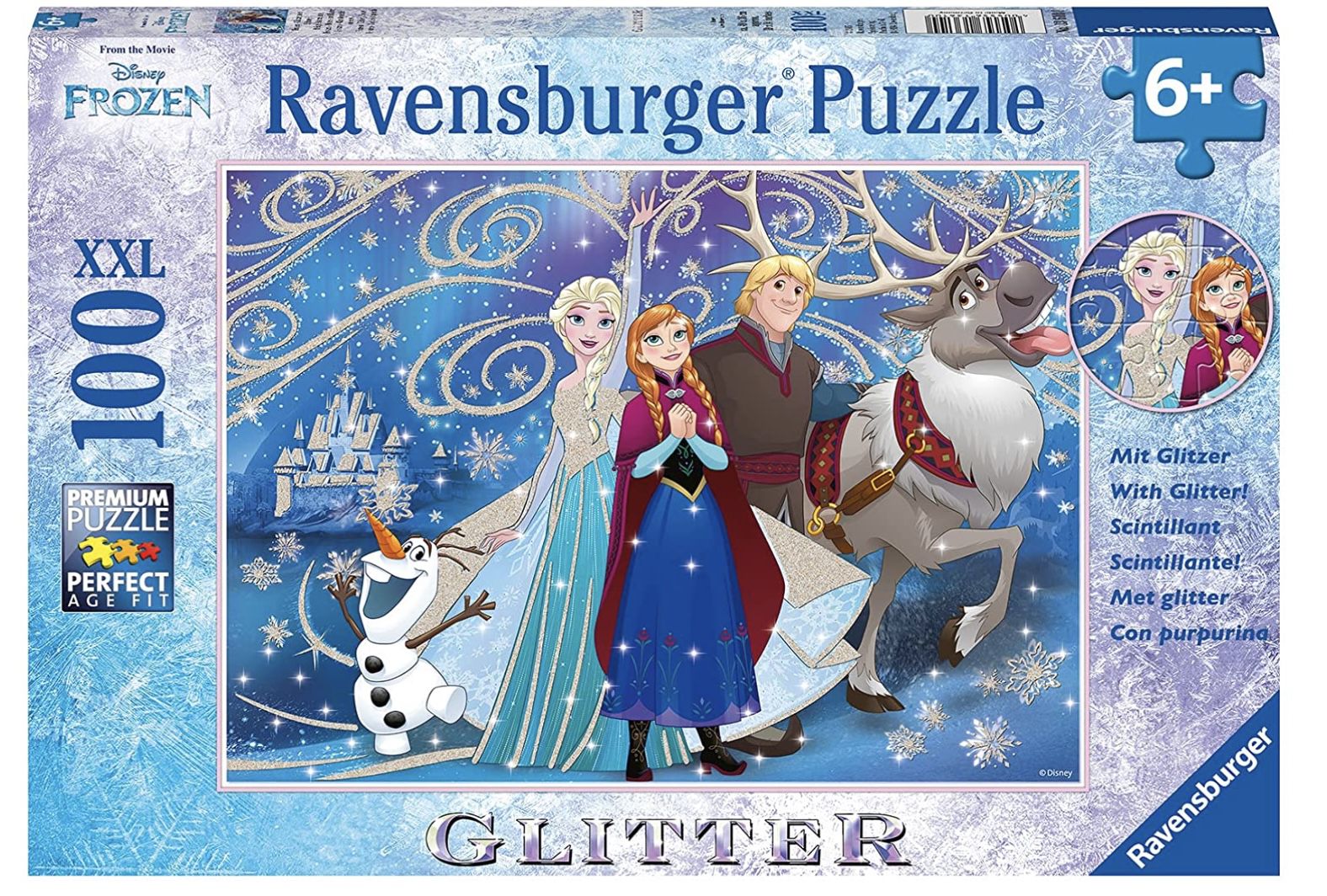 Ravensburger Kinderpuzzle 13610 Frozen   Glitzernder Schnee für 5,89€ (statt 9€)   Prime