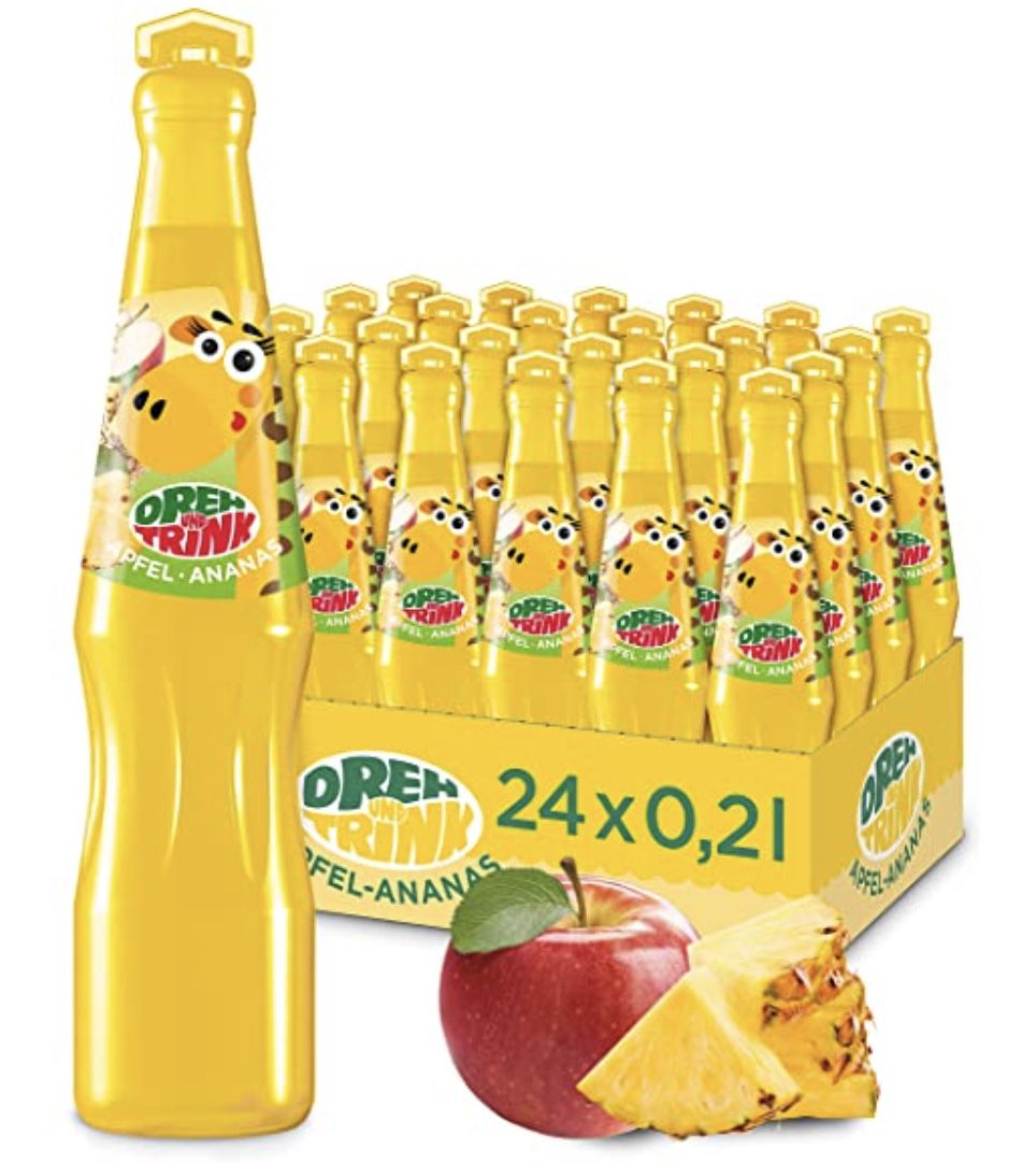 24er Pack Dreh und Trink Apfel Ananas 200ml Erfrischungsgetränk für 10,80€ (statt 14€)   Prime Sparabo