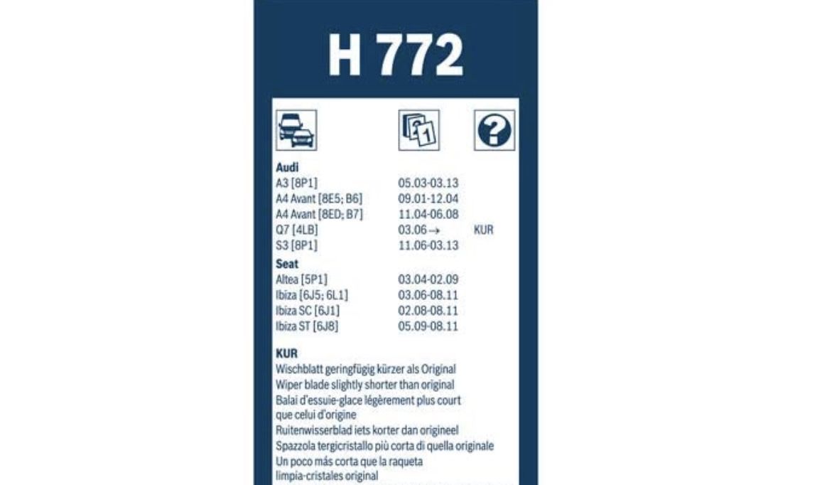 Bosch Scheibenwischer Rear H772 mit 340mm Länge für 3,71€ (statt 6€)