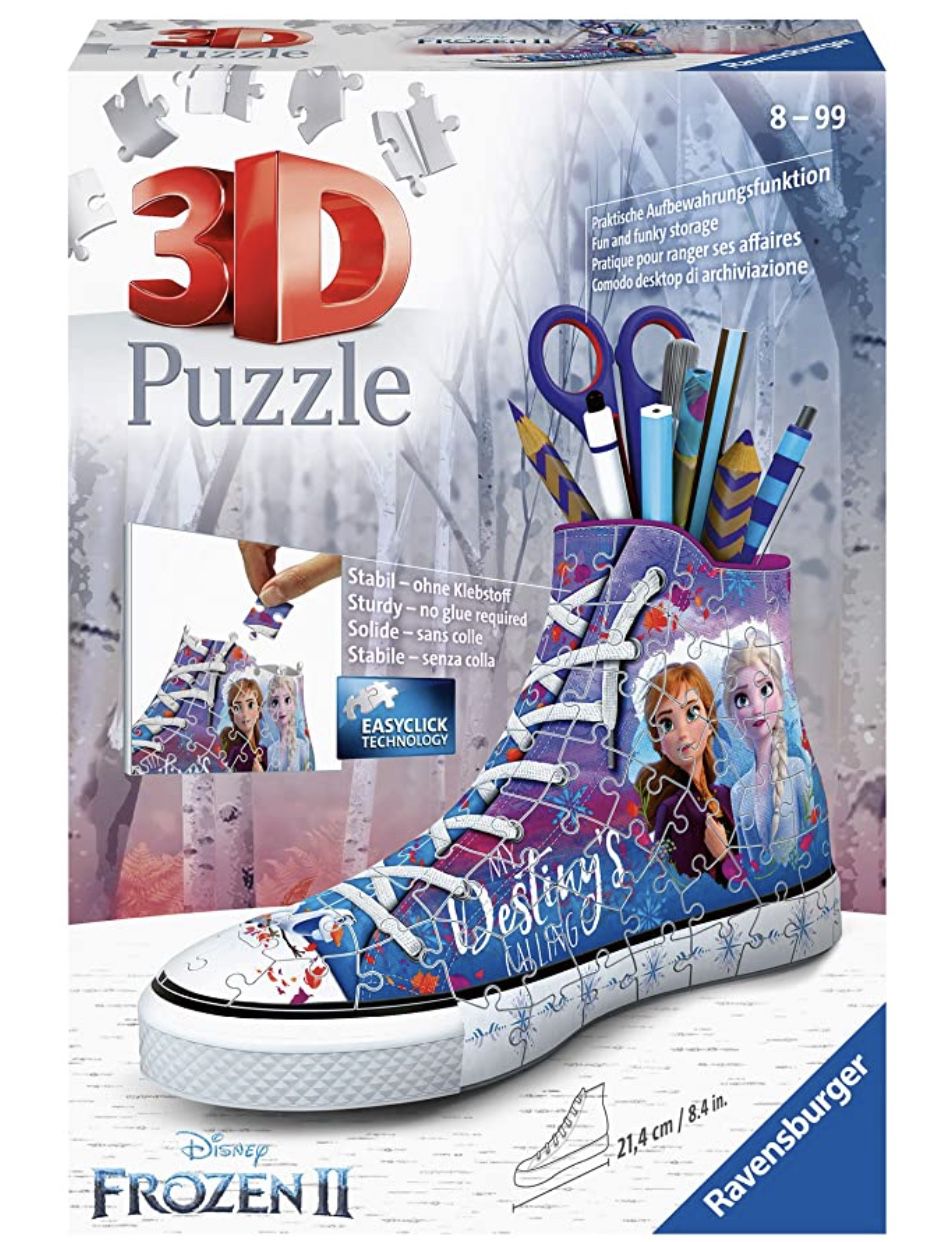 Ravensburger 3D Puzzle Sneaker Disney Frozen als praktischer Stiftehalter für 10€ (statt 18€)   Prime