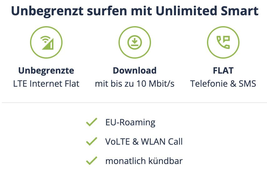 🔥 o2 Unlimited Smart unendlich LTE (10 Mbit/s) + Allnet für 14,99€ mtl.   jederzeit kündbar!