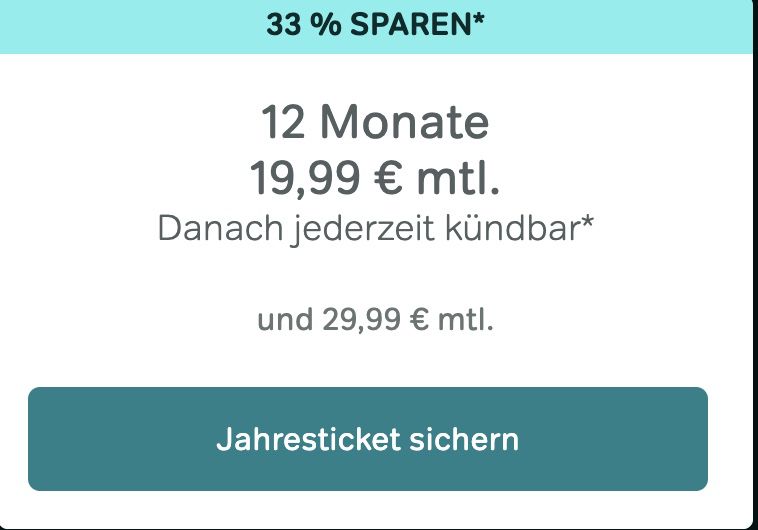 Sky Supersport Ticket mit 33% Rabatt in den ersten 12 Monaten (19,99€ mtl. statt 29,99€ mtl.)