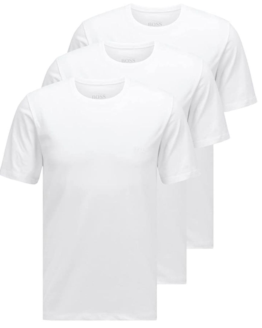 3er Pack BOSS Herren T Shirt in Weiß aus 100% Baumwolle für 25,95€ (statt 37€)   Prime