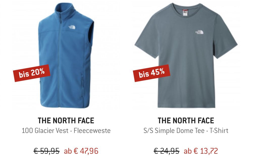 The North Face Restposten Sale bei den Bergfreunden   z.B. The North Face Ma 1/4 Zip in XS & S für 40,48€ (statt 75€)