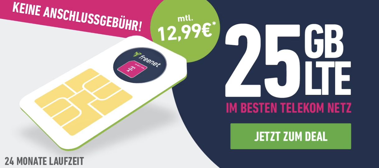 Telekom Datentarif mit 25GB LTE für 12,99€ mtl.   eSim möglich