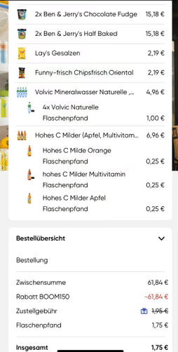 Gorillas Lieferdienst: durch Gutscheinfehler alles GRATIS (außer Pfand)