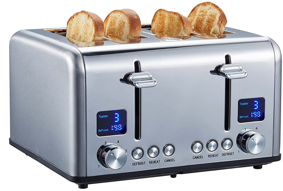 Steinborg SB 2080 Edelstahl 4 Scheiben Toaster mit Brötchenaufsatz für 39,90€ (statt 50€)