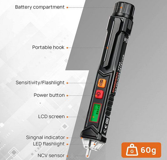 Engindot VT02 Berührungsloser Spannungsprüfer für 10,49€ (statt 15€)