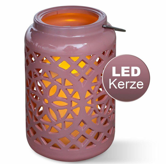 Mediterrane LED Gartenlaterne + flacker Kerze für 11,99€ (statt 15€)