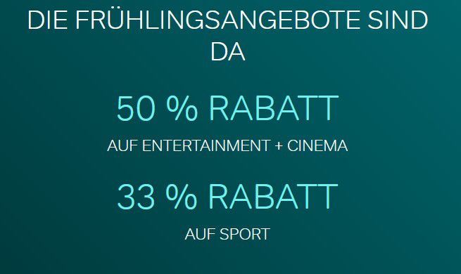 50% Rabatt auf alle Sky Tickets   33% auf Sport