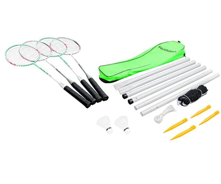 Hudora Badminton Set &#8211; 4 Schläger + Netz u. Tasche für 20,89€ (statt 29€)
