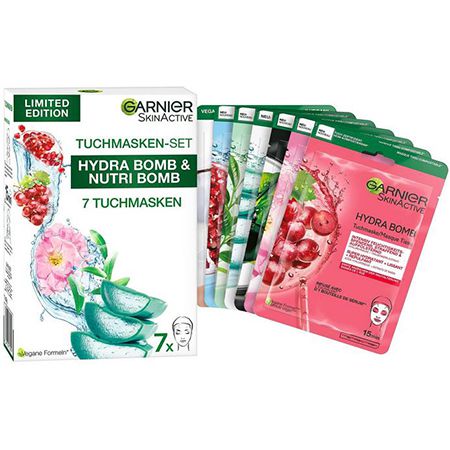 Garnier Tuchmasken Set für jeden Hauttyp, 7 Gesichtsmasken ab 9,38€ (statt 14€) &#8211; Prime