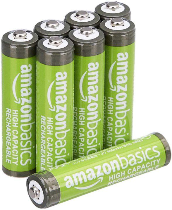8er Pack AmazonBasics AAA Batterien wiederaufladbar mit 850mAh für 6,55€ (statt 9€)   Prime Sparabo