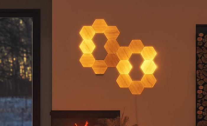 Nanoleaf LED Paneele bei Amazon zu guten Preisen   z.B. Nanoleaf Elements Wood Look Hexagons 3er Pack für 67,19€ (statt 80€)