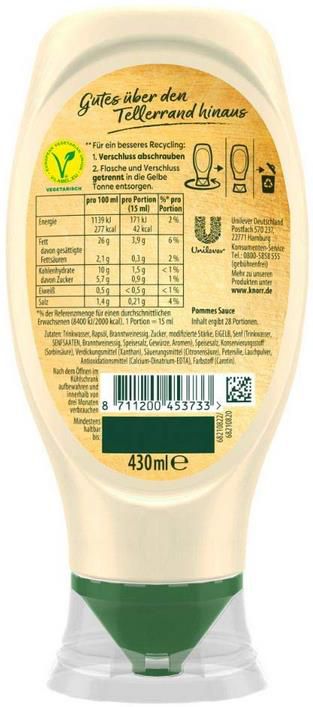 8er Pack Knorr Pommes Sauce Flasche 8 x 430 ml ab 12,74€ (statt 16€)   Prime