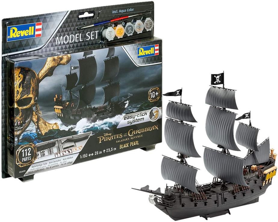 Revell 65499 Piratenschiff Black Pearl Modellbausatz 1:150 für 13,81€ (statt 30€)   Prime
