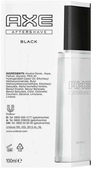 Axe Aftershave Black   für gepflegte Haut mit frischem Duft 100 ml ab 2,97€ (statt 5€)   Prime