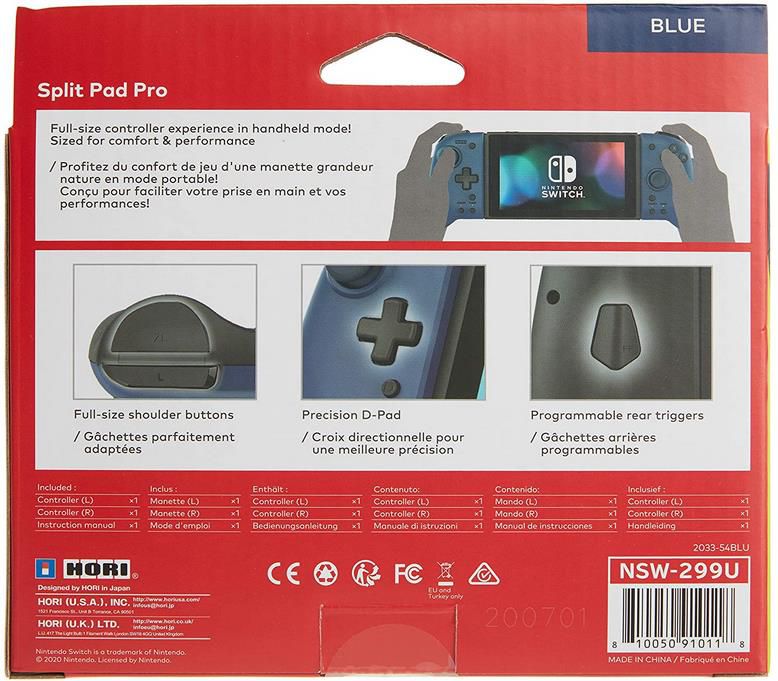 HORI Split Pad Pro in Blau   Handheld Controller für Nintendo Switch für 38,14€ (statt 44€)