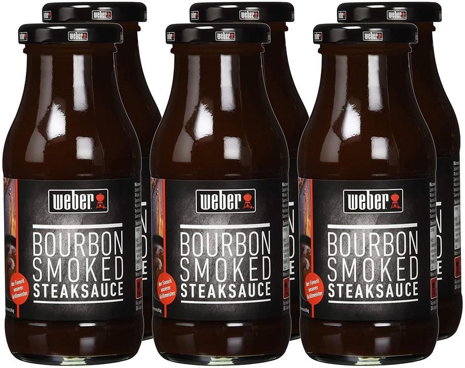 6er Pack Weber Steaksauce Bourbon Smoked 6 x 240g ab 17,04€ (statt 23€)   Prime