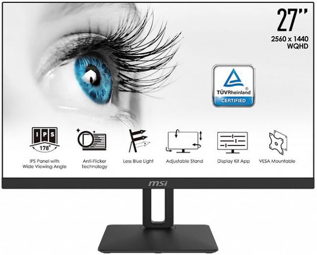 MSI PRO MP271QPDE   27 Zoll WQHD LED Monitor mit 5ms und IPS Panel für 237,80€ (statt 292€)
