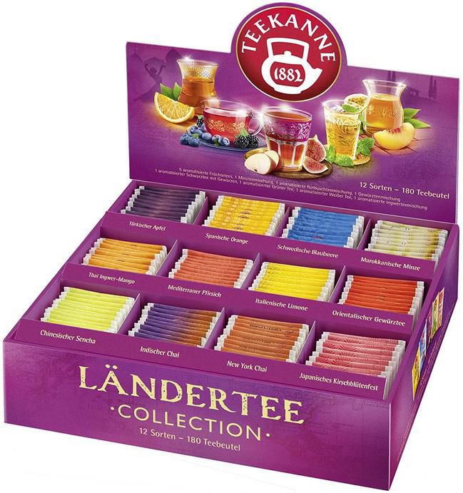 Teekanne Ländertee Collection Box mit 12 Sorten Teebeuteln   180 Beutel für 19,95€ (statt 25€)   Prime