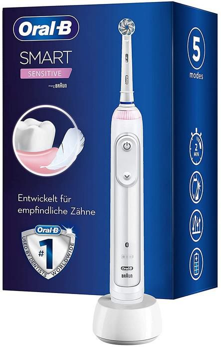 Oral B Smart Sensitive Elektrische Zahnbürste mit 5 Putzmodi und Bluetooth für 49,99€ (statt 70€)