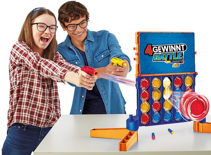 Hasbro 4 gewinnt Battle Spiel mit Nerf Blaster und Nerf Darts ab 14,74€ (statt 26€)