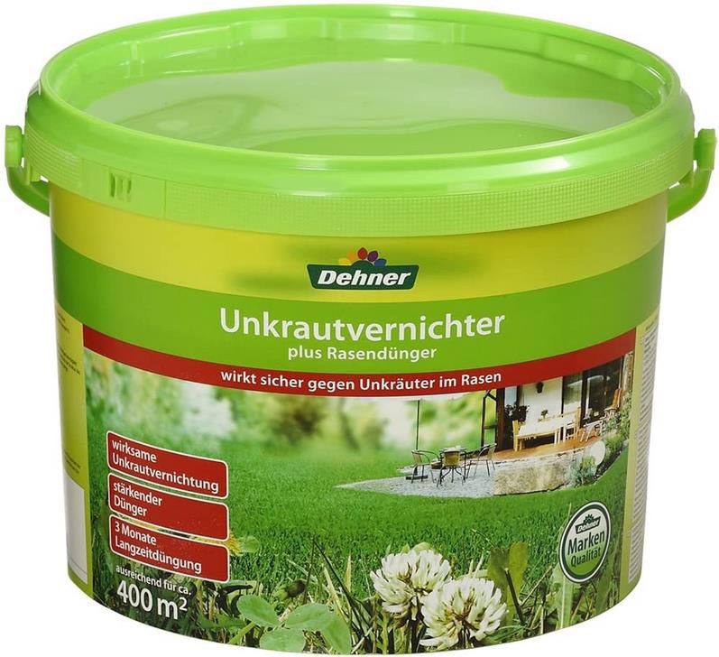 Dehner Unkrautvernichter plus Rasendünger, 8 kg, für ca. 400 qm für 39,99€ (statt 46€)   Prime