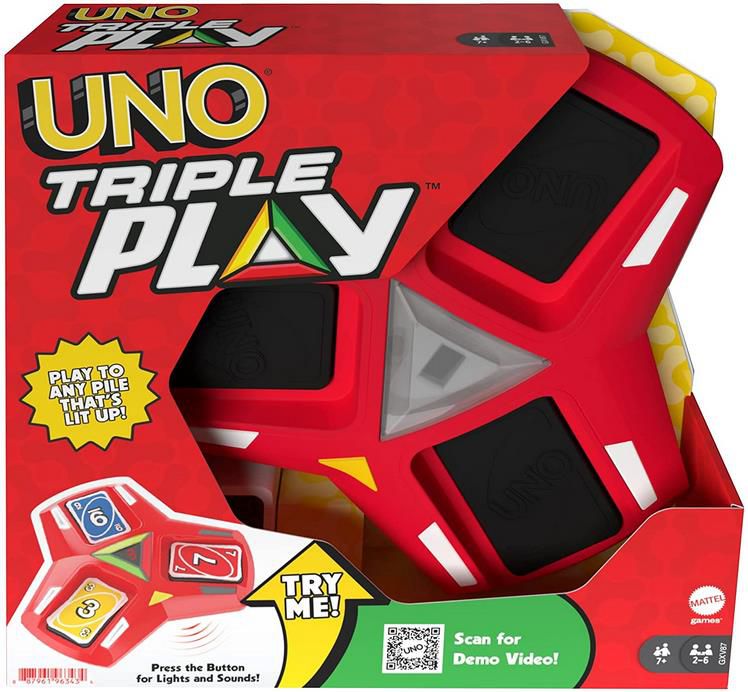 Mattel Games HCC21   UNO Triple Play Kartenspiel für 20,29€ (statt 33€)