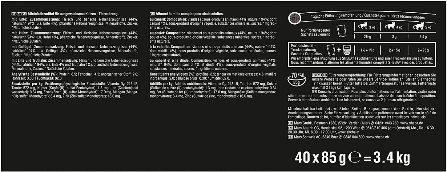 40x Sheba Selection in Sauce, Katzenfutter im Frischepack, Nassfutter 40x85g für 11,19€ (statt 20€)   Prime