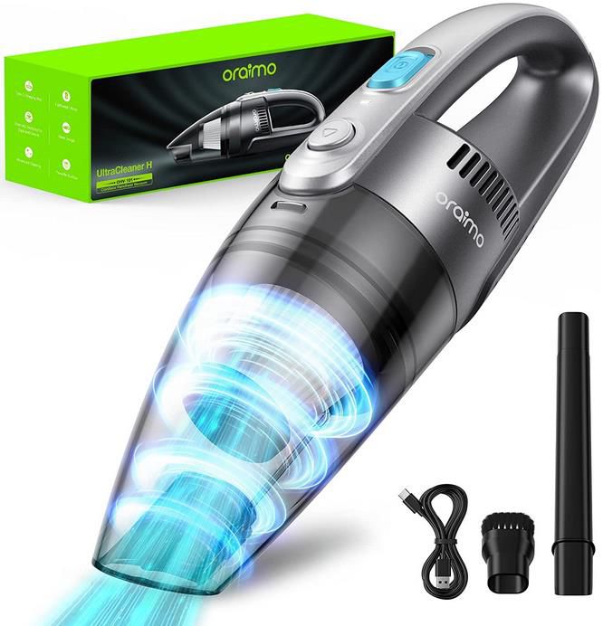 Oraimo Beutelloser Akku Handstaubsauger 2.600mAh mit Extra langer Fugendüse für 17,98€ (statt 36€)