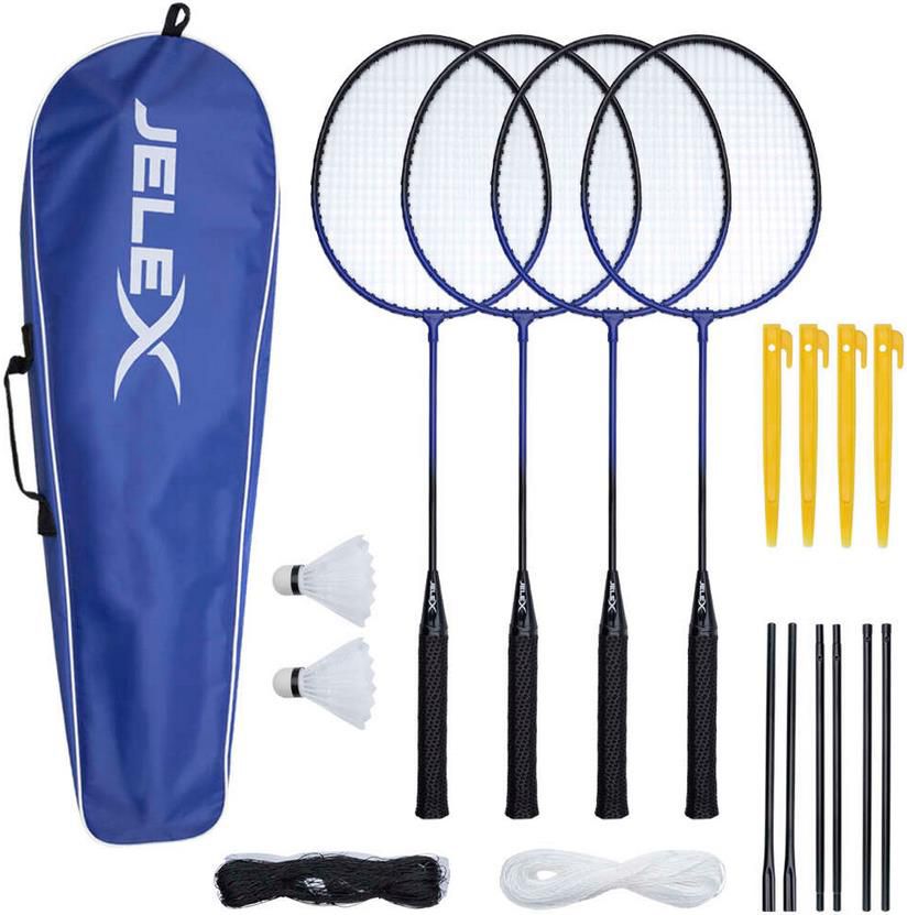 JELEX Big Utd. Badminton Schläger mit Ball und Netz 4er Set ab 18,18€ (statt 25€)
