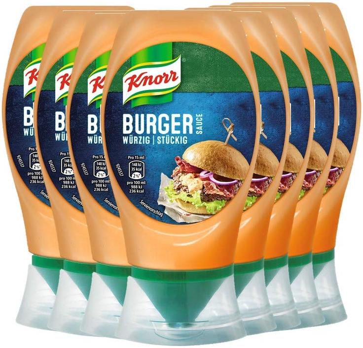 8x Knorr Burger Sauce Würzig & Stückig 8 x 250 ml ab 10,18€ (statt 13€)   Prime