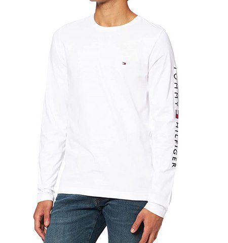 Tommy Hilfiger Organic Jersey Logo Long Sleeve in Weiß für 32,96€ (statt 50€)