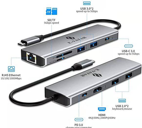 10in1 USB C Hub mit HDMI, 100W PD, Ethernet & mehr für 31,49€ (statt 70€)