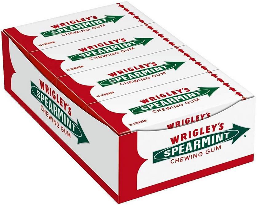 4 x 8 Packungen Wrigleys Spearmint Kaugummi Minz Geschmack 4 x 8 x 15 Streifen ab 16,16€ (statt 26€)   Prime Sparabo