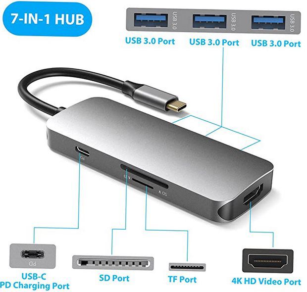 Cappuon 7in1 USB C Hub mit 100W PD für 13,97€ (statt 30€)