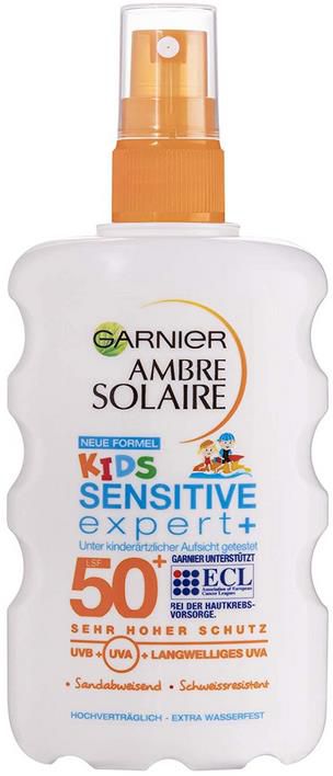 Garnier Ambre Solaire Sensitive Expert plus Sonnenschutz Spray für Kinder LSF 50 ab 7€ (statt 10€)   Prime