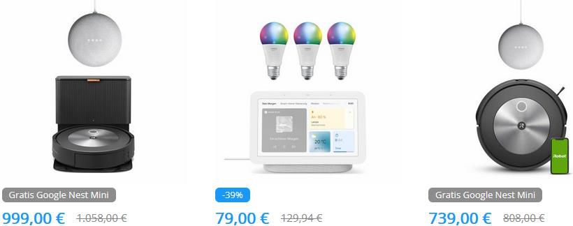 Tink Früjahrsputz: Smart Home Sale mit bis zu 43% Rabatt   z.B. eufy RoboVac G10 Hybrid B2C + Google Nest Mini für 199€ (statt 232€)