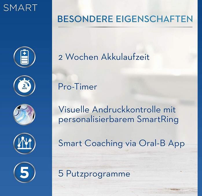 Oral B Smart Sensitive Elektrische Zahnbürste mit 5 Putzmodi und Bluetooth für 49,99€ (statt 70€)