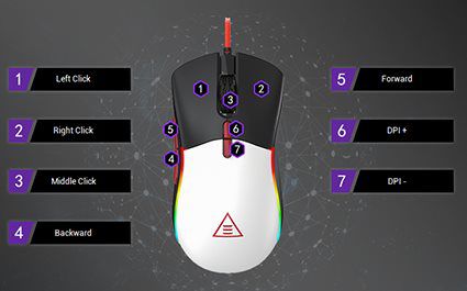 EKSA EM200 RGB Gaming Maus mit 12.000 DPI & 7 programmierbaren Tasten für 11,99€ (statt 20€)   Prime