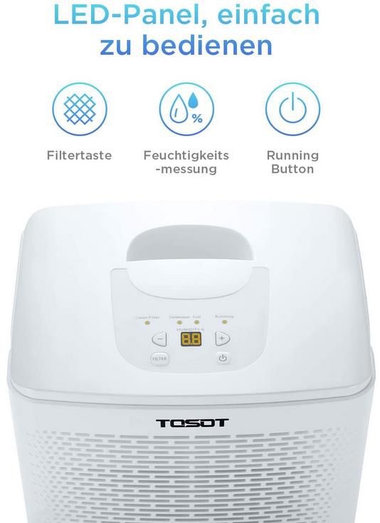 TOSOT Petal Mobiler Luftentfeuchter für Raumgrößen bis ca. 60qm mit 4 Betriebsarten für 99,99€ (statt 240€)