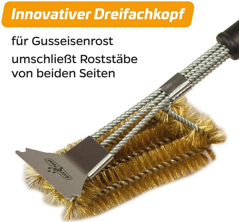 Grillfürst Premium Grillbürste mit Messing Borsten 45 cm für 11,90€ (statt 17€)   Prime