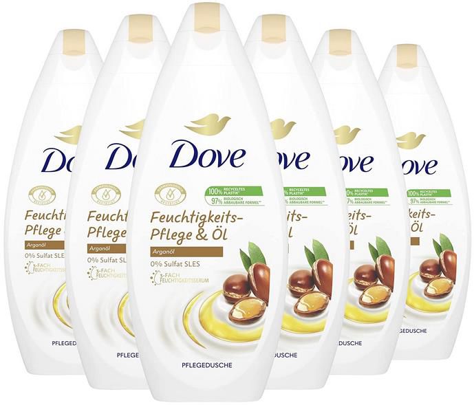 6x Dove Feuchtigkeits Pflege & Öl Pflegedusche ab 8€ (statt 12€)