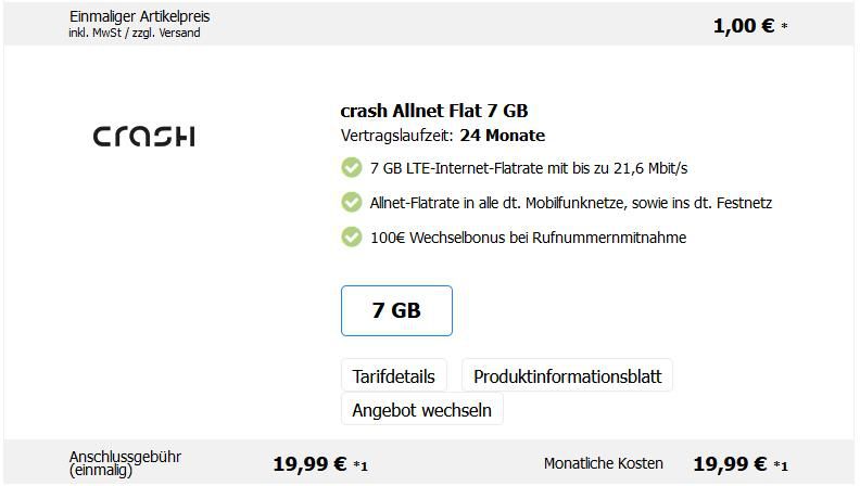 Nintendo Switch (V. 2) in Grau für 1€ + Vodafone Allnet Flat mit 7GB LTE für 19,99€ mtl.