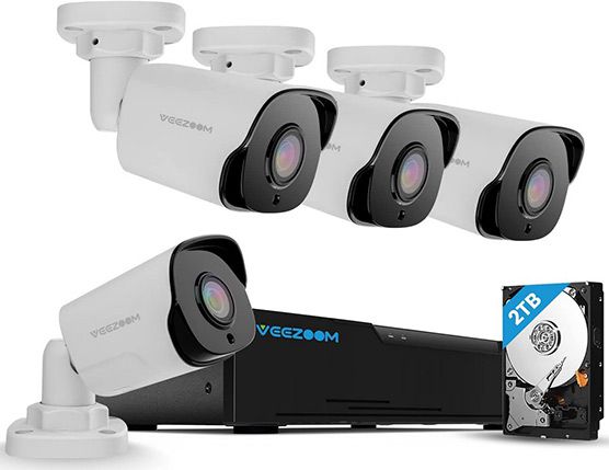 VEEZOOM 5MP Überwachungskamera Set mit 4x 5MP PoE IP Kamera & 2TB HDD mit 30m IR Nachtsicht für 369,99€ (statt 460€)